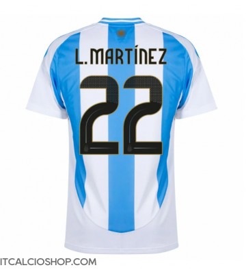 Argentina Lautaro Martinez #22 Prima Maglia Copa America 2024 Manica Corta